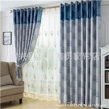 厂家直销阳离子提花遮光布窗帘布艺成品批发提供散剪