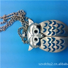 挂表新款毛衣项链，厂家直销猫头鹰时尚项链表挂表毛衣配饰表