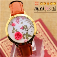 韩国miniworld手工软陶手表韩版女式高档爆款手表时尚手表批发