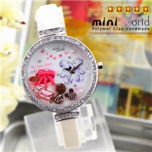 韩国min时尚软陶手表时尚水钻表手表批发幸福小熊韩版手表