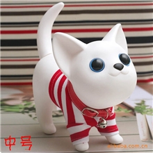 创意存钱罐,吉娃娃储钱罐,超可爱卡通三节大眼猫咪带铃储蓄罐991