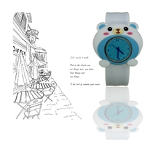 休闲运动拍拍手表奶白色硅胶啪啪果冻深圳厂家儿童卡通精美礼品