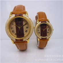 2012木手表情侣款木手表，真空电镀手表真皮表带手表韩国手表