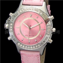 供应精美镶钻女士MP3手表、女士手表、商务手表，多功能礼品表