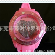 外贸热销心形ice手表时尚硅胶手表可做日历硅胶手表果冻手表