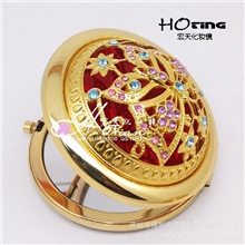 镜子化妆镜镂空化妆镜70MM镜子可折叠送女朋友礼物电镀好