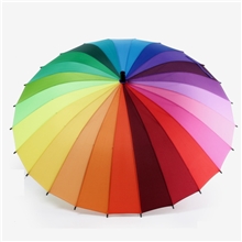 大量批发情侣伞韩国超漂亮长柄24骨彩虹伞防紫外线24色晴雨伞