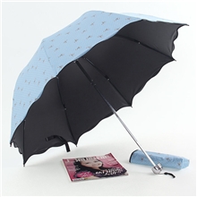 爆款【广告伞】黑胶防紫外线伞蝴蝶结折叠伞遮阳伞批发定做