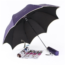 天宝防紫外线伞太阳伞碰击色胶包边布套伞遮阳伞三折晴雨伞332