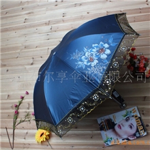 伞之天堂批发雨伞布尔享3633高档碰击色胶金线亮片接边防紫外线伞