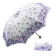 供应销售392E国色天香超轻三折绣花遮阳伞天堂伞混批