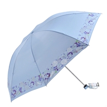 天堂伞正品雨伞336T银丝印三折叠银胶超强防紫外线遮阳伞