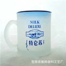供应广告玻璃杯马克磨砂玻璃杯带手柄广告玻璃杯子【特价】