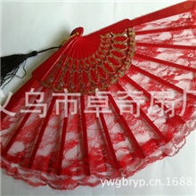 出售蕾丝扇子塑料材质新婚礼品服装配件承接广告扇子定做