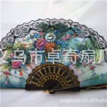 供应西班牙花边扇子小量批发塑料材质旅游热卖结婚纪念品定制