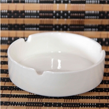 厂家供应陶瓷烟灰缸圆形白瓷可加印logo高档上午会所专用烟缸