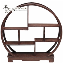 红木鸡翅木博古架多宝架展示架半圆形家居装饰批发