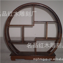 批发鸡翅木红木博古架，半圆形多宝架1件起批