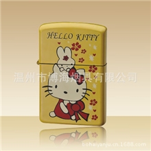zippo类KT猫彩印煤油打火机|油棉打火机及烟具批发厂家直销