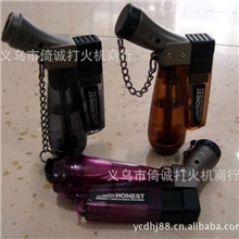 HONEST百诚石狼2号喷枪焊枪打火机,透明金属气体直冲打火机及烟具