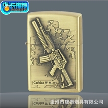 厂家直销狙击手青铜拉丝金属棉油打火机批发19610390