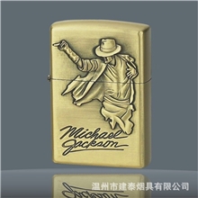 厂家直销金属棉油打火机迈克杰克逊打火机批发混批19614790
