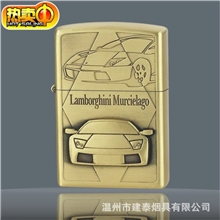 建泰打火机批发跑车青铜拉丝金属棉油打火机19609990