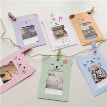 厂家直销卡通小熊悬挂纸相框七彩6张含麻绳夹子艺术墙面装饰