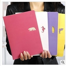 创意文具批发简约纯色大款笔记本动物趣事学生软面抄记事本子