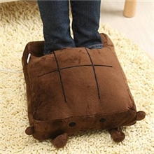 豆腐暖脚宝暖脚鞋usb加热多功能暖手宝毛绒抱枕取暖器正品