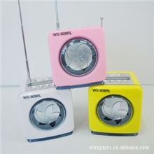 厂家直批插卡USB迷你小音箱WS-908手机音收音机音响照明灯