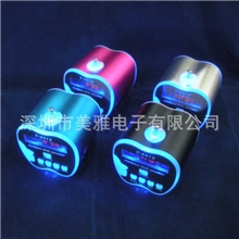 厂家直销插卡U盘迷你小音箱便携式苹果音响数字显示收音机T2012