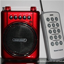 歌郎Q98多功能扩音器戴乐插卡迷你小音箱收音远程遥控喊话扩音机