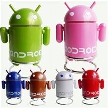 厂家批发插卡便携迷你小音箱谷歌安卓机器人音响带收音机礼品包装