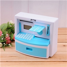 供应ATM钱罐ATM自动存取款机存钱罐储蓄罐语音ATM钱罐蓝色
