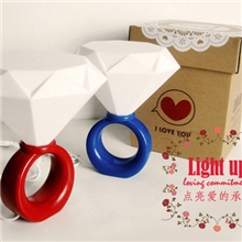 LED浪漫情侣小夜灯台灯情人光棍节礼物创意钻戒灯钻石灯