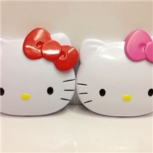 供应HELLOKITTY镜子翻盖式卡通化妆镜KT猫头型镜子双面镜