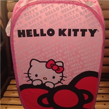 新款HELLOKITTY脏衣篮折叠网状污衣蓝蝴蝶结kt玩具收纳篮