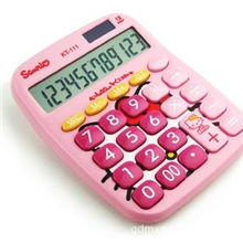 厂家供应人气时尚卡通可爱hellokitty粉色12位太阳能计算器111