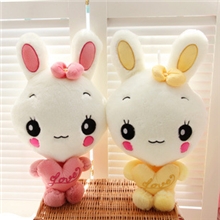 厂家直销：抱心兔公仔兔子毛绒玩具毛绒公仔玩具批发