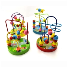 厂家直销木制益智玩具迷你小绕珠串珠绕珠游戏动物绕珠