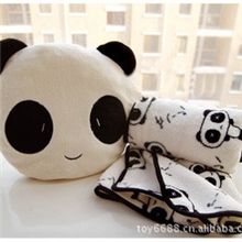 批发熊猫空调毯子毛毯熊猫空调毯抱枕靠垫午睡毯夏用空调被