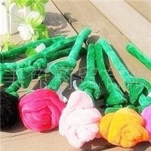 供应毛绒玫瑰花系列多色可弯曲公司展会活动礼品批发