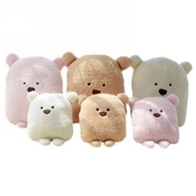 大脸方熊豆豆熊抱枕方熊暖手捂毛绒靠垫午睡枕生日礼物