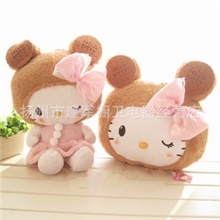 批发正版毛绒玩具凯蒂猫公仔饼干KT猫玩具kitty猫抱枕手捂