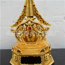 厂家批发西藏金塔合金太阳能电池转经轮转经筒汽车载饰品摆件