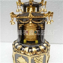 金枪吉祥八宝亭,太阳能电池，双筒合金,转经轮，转经筒，车饰摆件