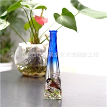 彩色玻璃彩绘玻璃艺术玻璃花瓶厂家直销批发