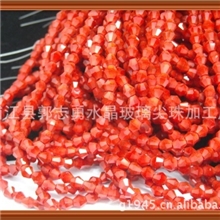 平价供应4厘瓷红仿进口尖珠、菱形珠、水晶玻璃珠厂家直销