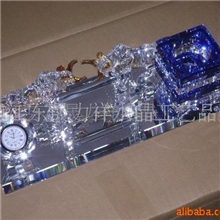 供应水晶三件套水晶办公用品水晶商务礼品